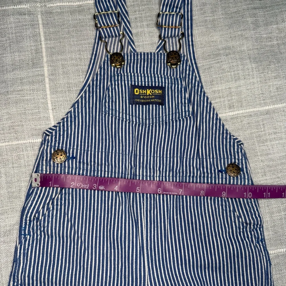OshKosh B'Gosh 18 Month Conductor Stripes Vintage‎ 90s Overalls made in USA